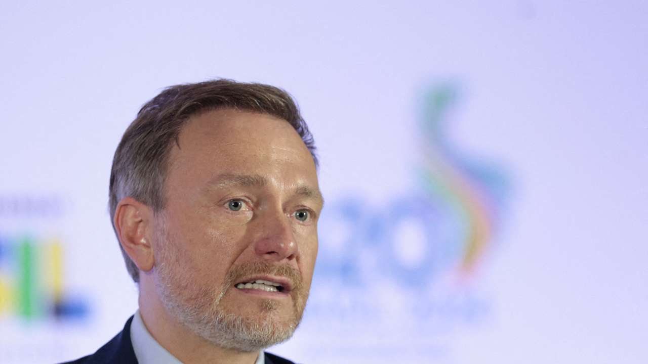 FILE PHOTO: Germany's Lindner at a press conference in Brazil
