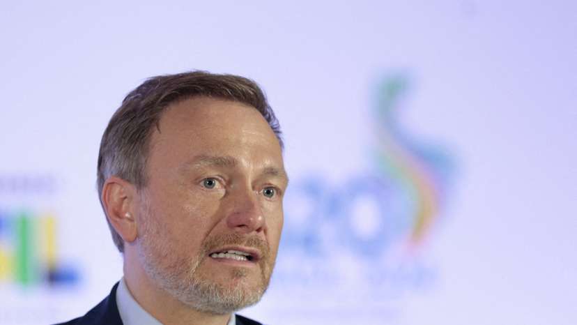 FILE PHOTO: Germany's Lindner at a press conference in Brazil
