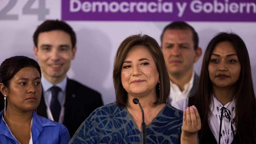 Presidential candidates attend the last presidential debate at the Tlatelolco University Cultural Center, in Mexico City