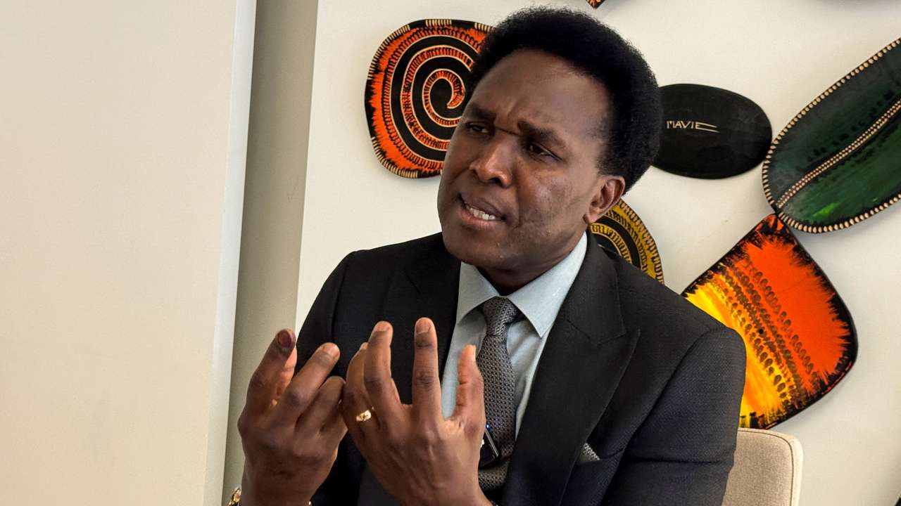 Independent candidate for the presidency of Mozambique Venancio Mondlane speaks during an interview in Maputo