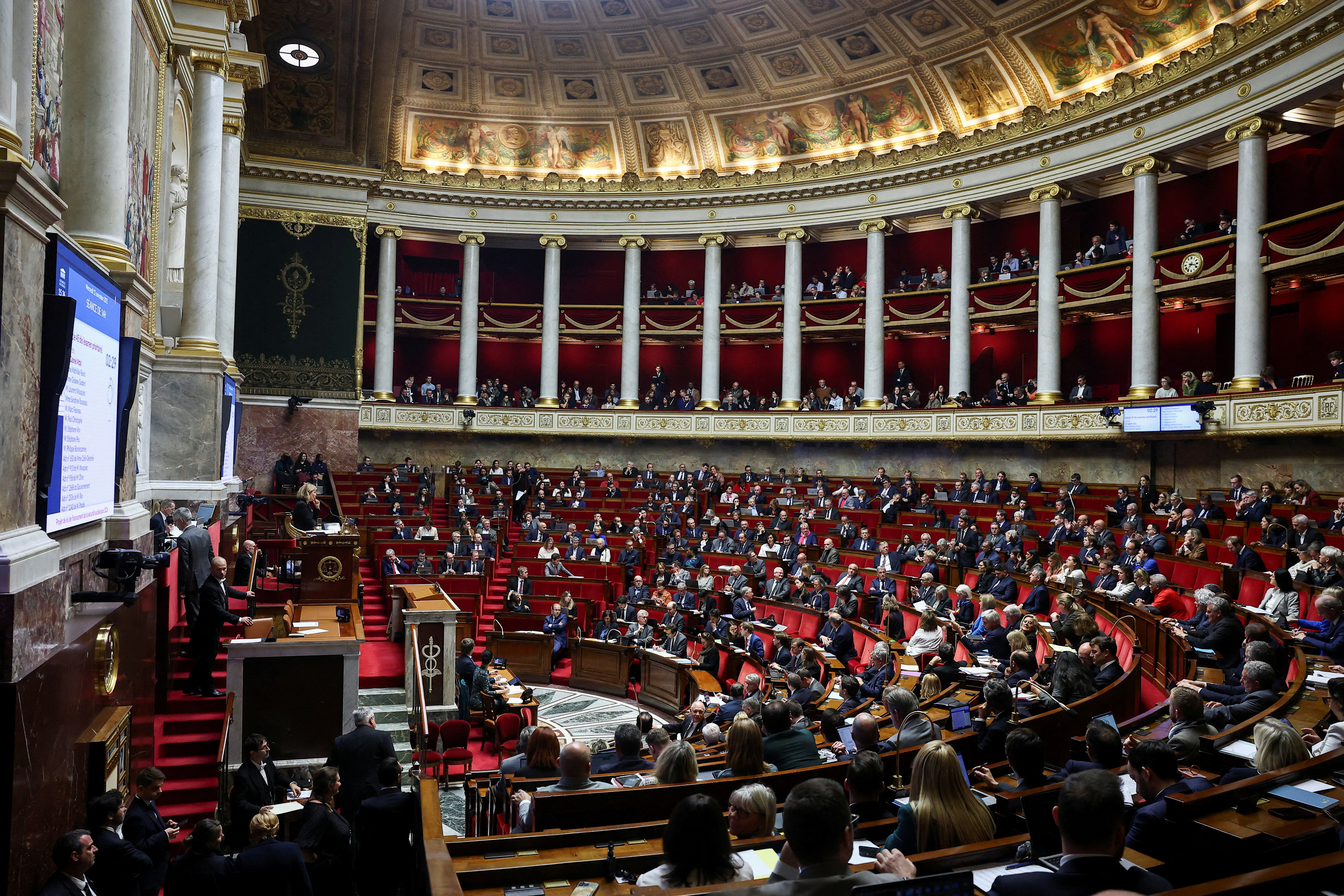 FILE PHOTO: French National Assembly debates on Social Security Financing Bill for 2026, in Paris