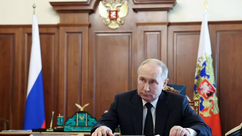 Russian President Putin attends a meeting in Moscow