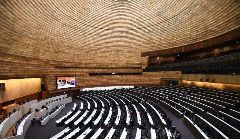 A general view of Thailand's parliament, on the day of a parliamentary vote on Pheu Thai candidate Srettha Thavisin's prime ministerial candidacy, in Bangkok