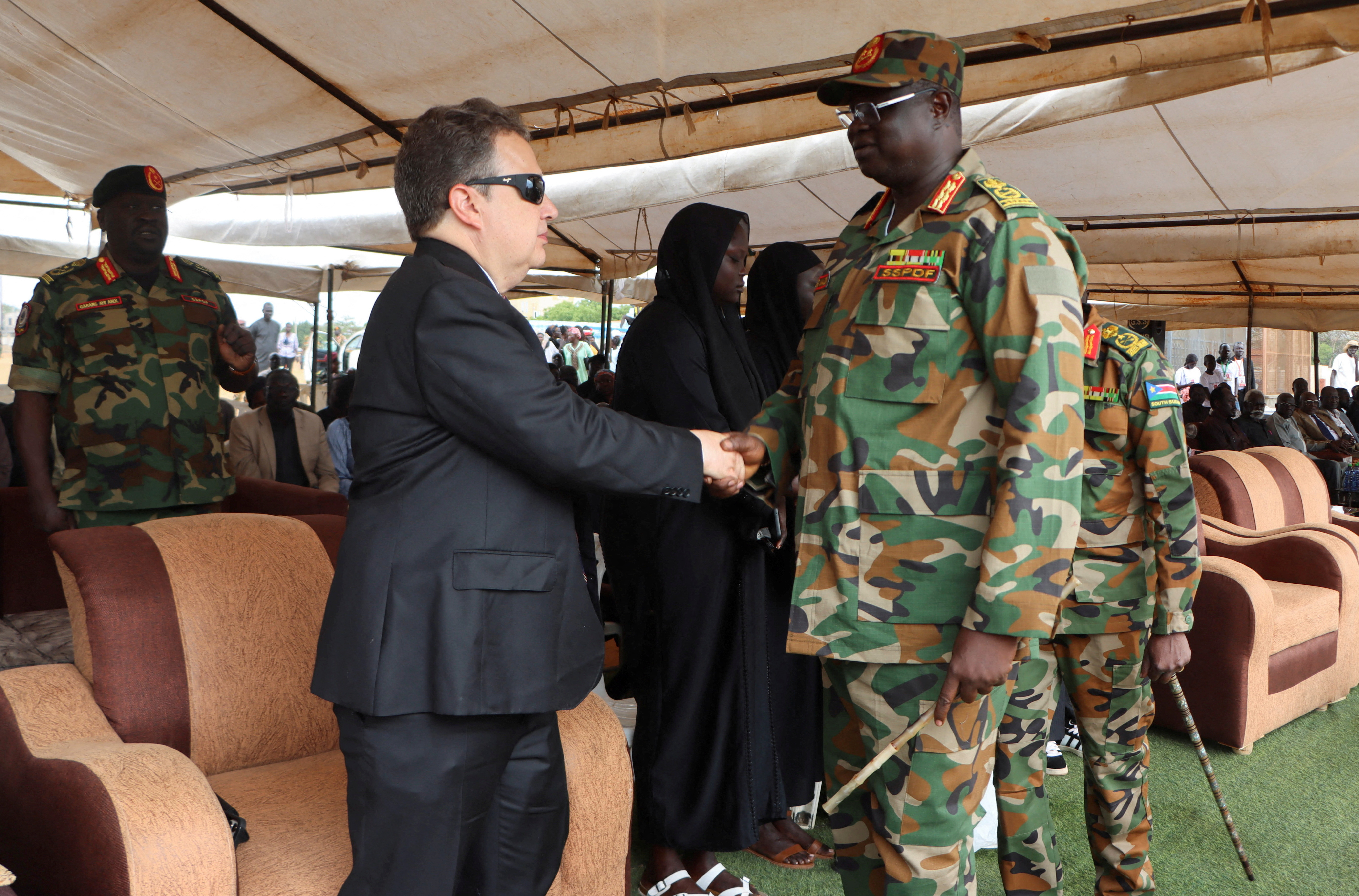 FILE PHOTO: Slain commander of the SSPDF General David Majur Dak's burial at the Heroes Cemetery, in Juba