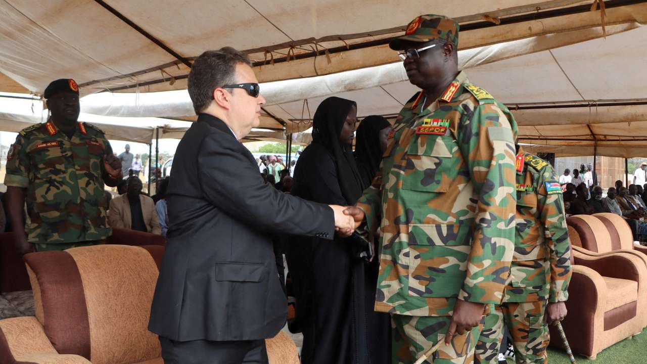 FILE PHOTO: Slain commander of the SSPDF General David Majur Dak's burial at the Heroes Cemetery, in Juba