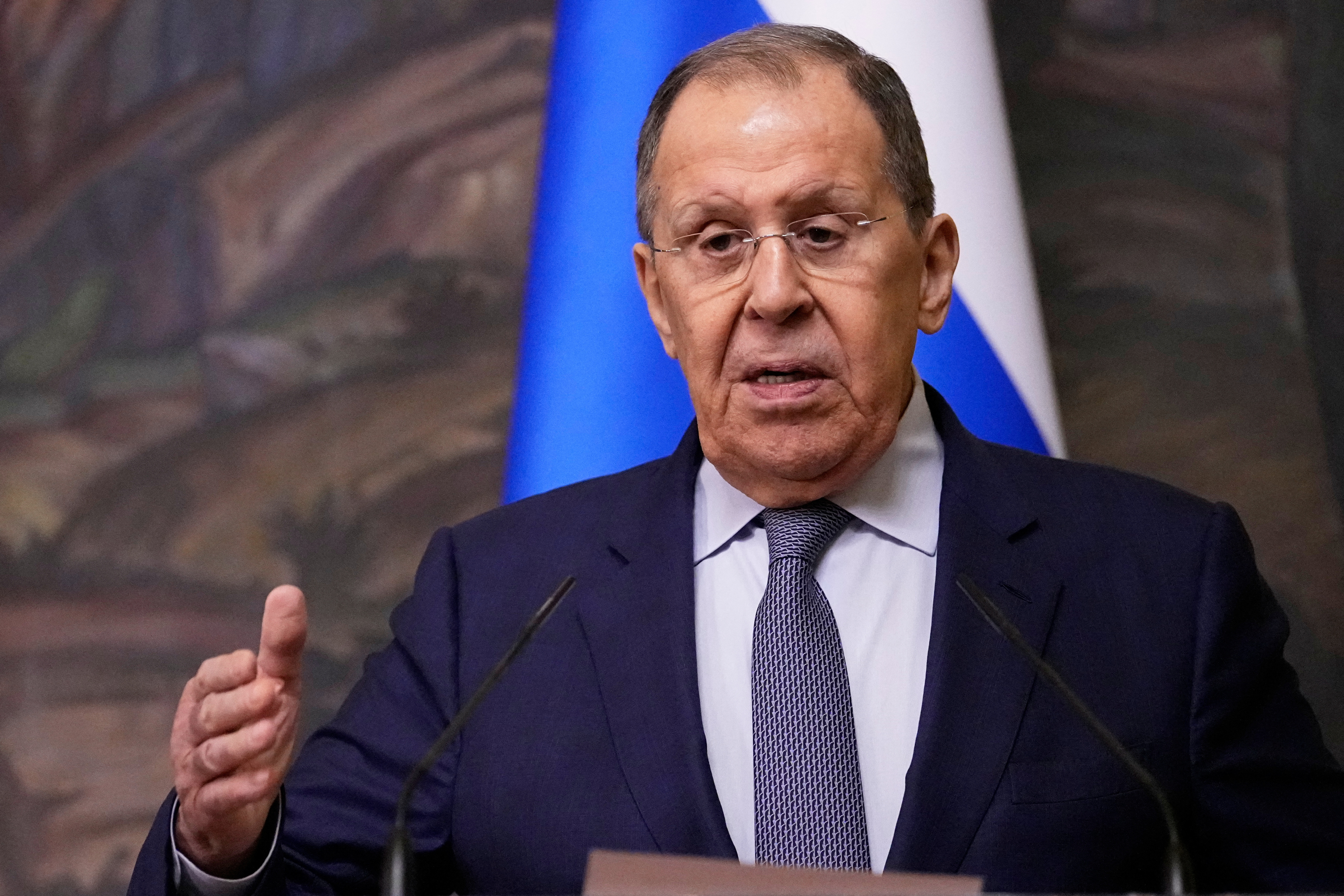 Russia's Foreign Minister Sergei Lavrov meets with Laos's Minister of Foreign Affairs Thongsavanh Phomvihane in Moscow