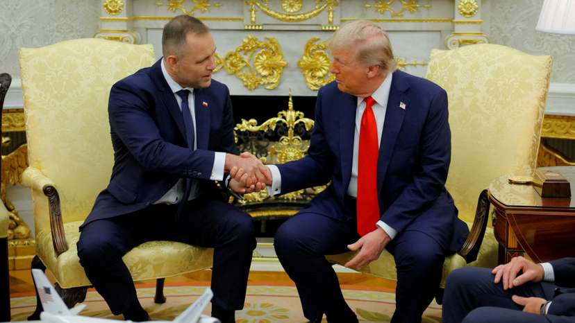 U.S. President Donald Trump meets Polish President Karol Nawrocki in Washington