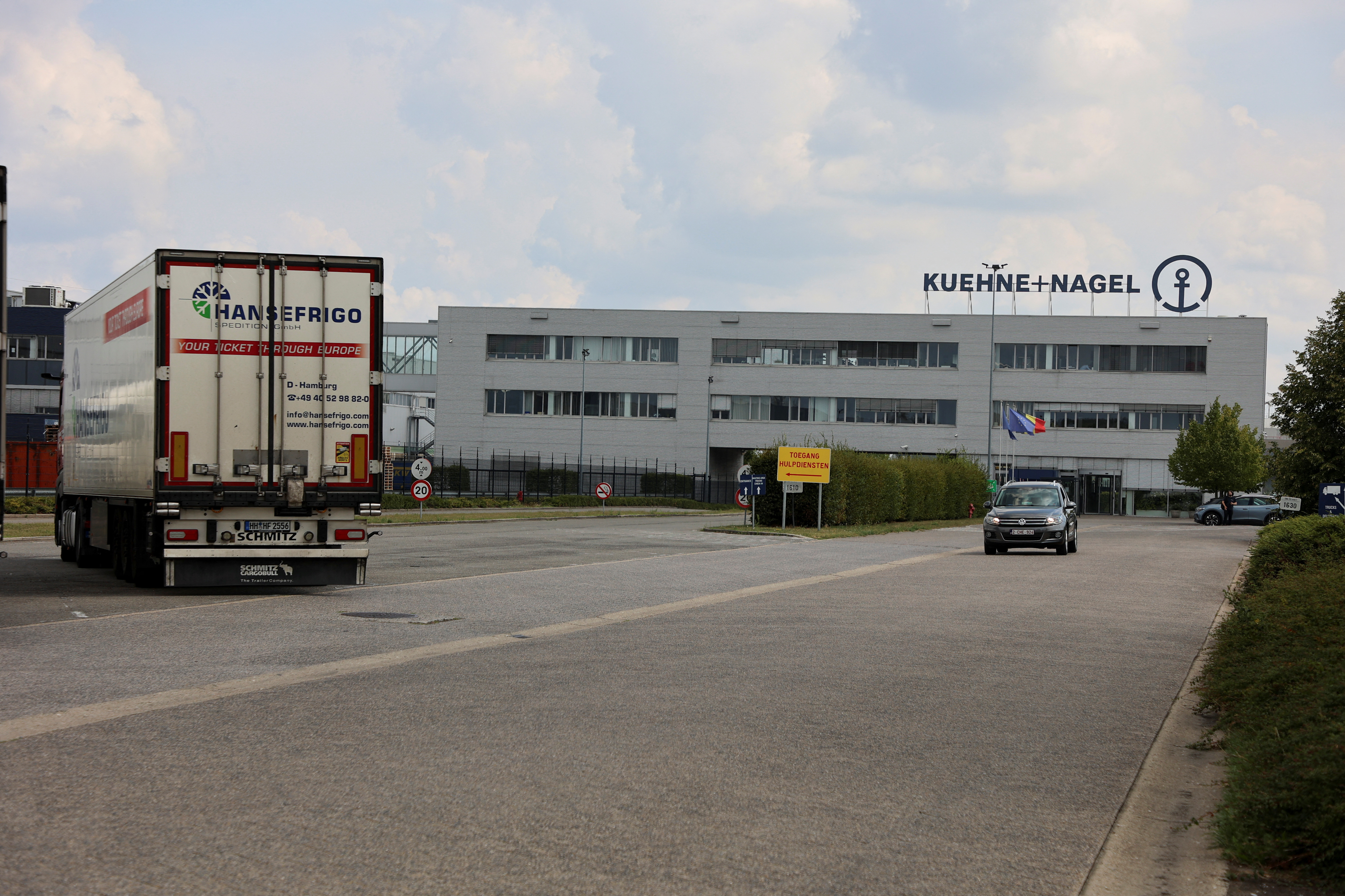 A view of a warehouse of Kuehne+Nagel, which houses U.S.-funded contraceptives worth nearly $10 million, in Geel