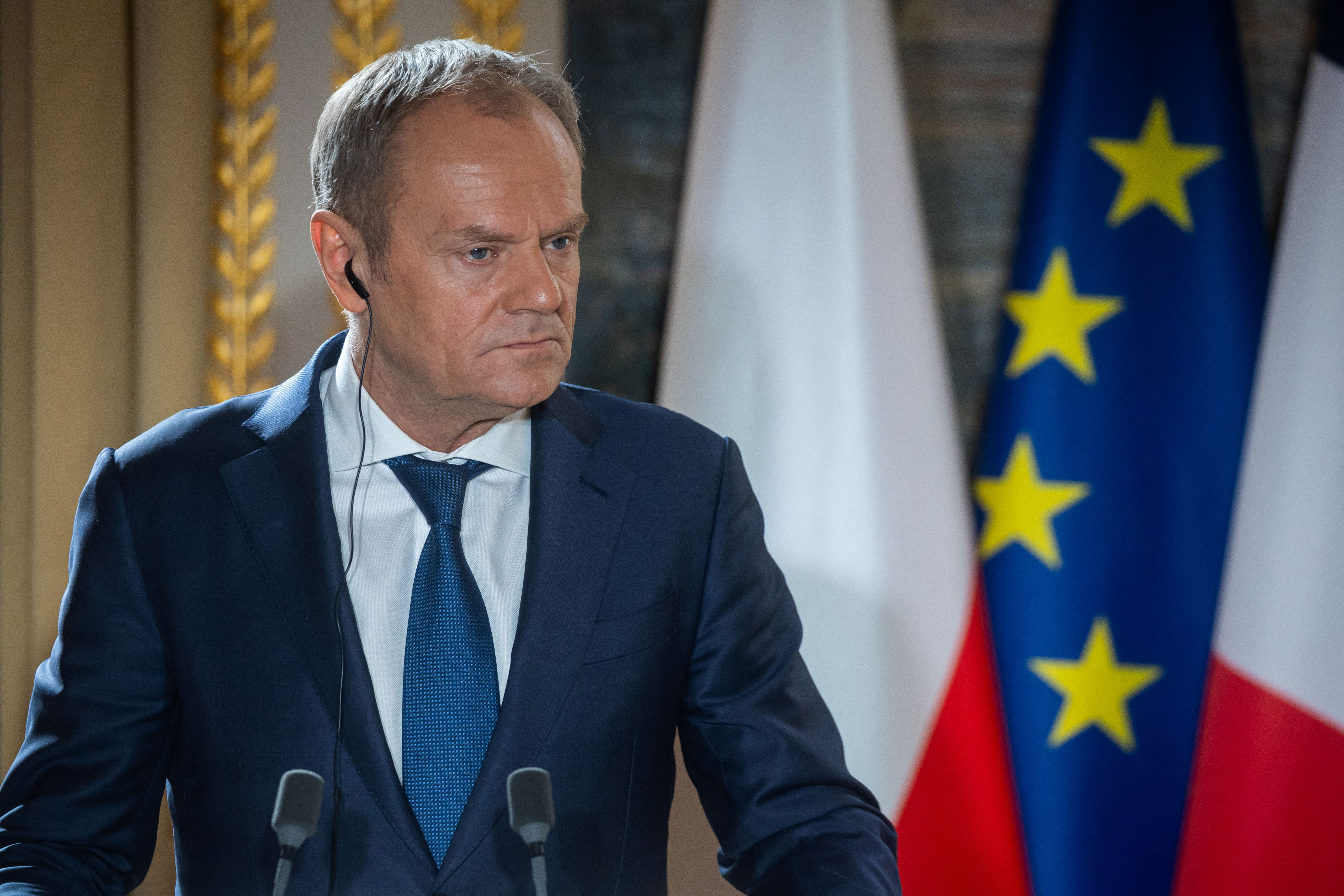 French President Macron meets Polish Prime Minister Tusk in Paris