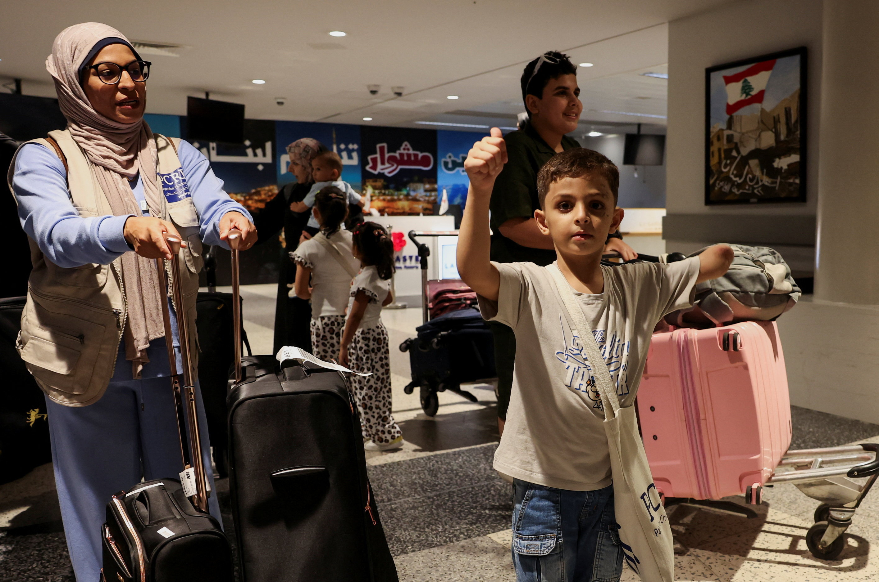 Gazan families with wounded children arrive to Lebanon for medical treatment