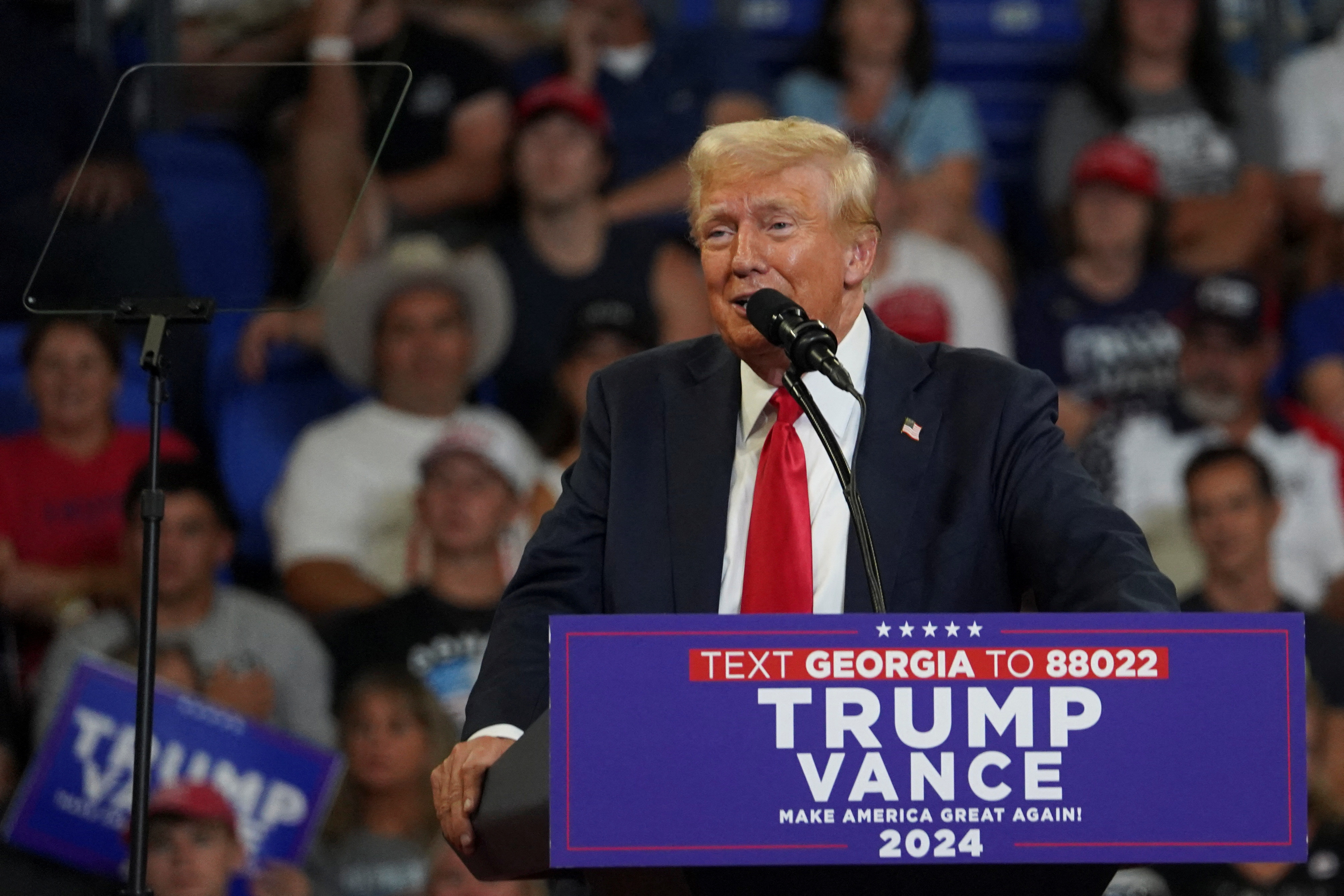 Republican presidential nominee and former U.S. President Trump holds a campaign rally, in Atlanta