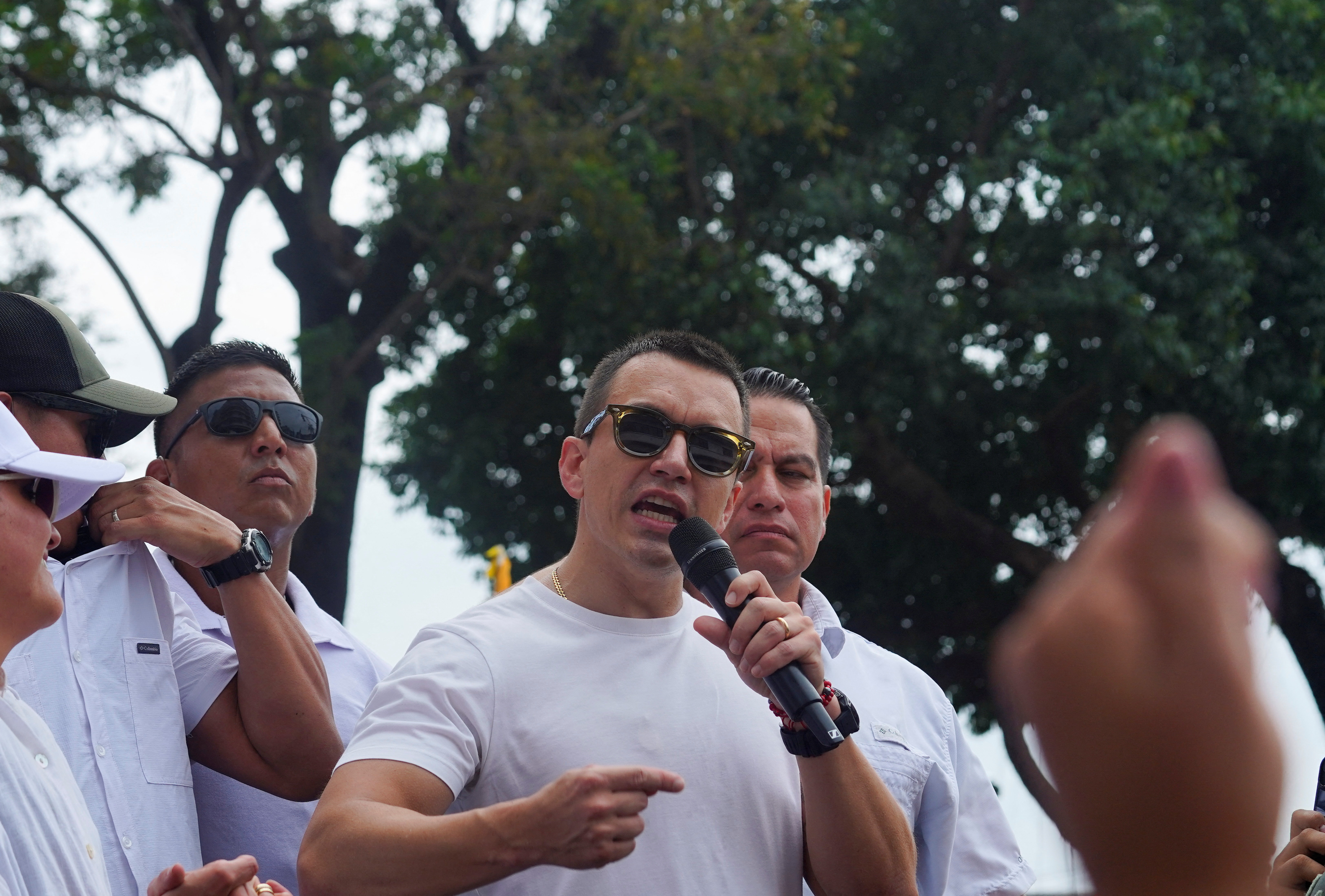 Ecuador's President Daniel Noboa leads the March for Peace and Justice, in Guayaquil