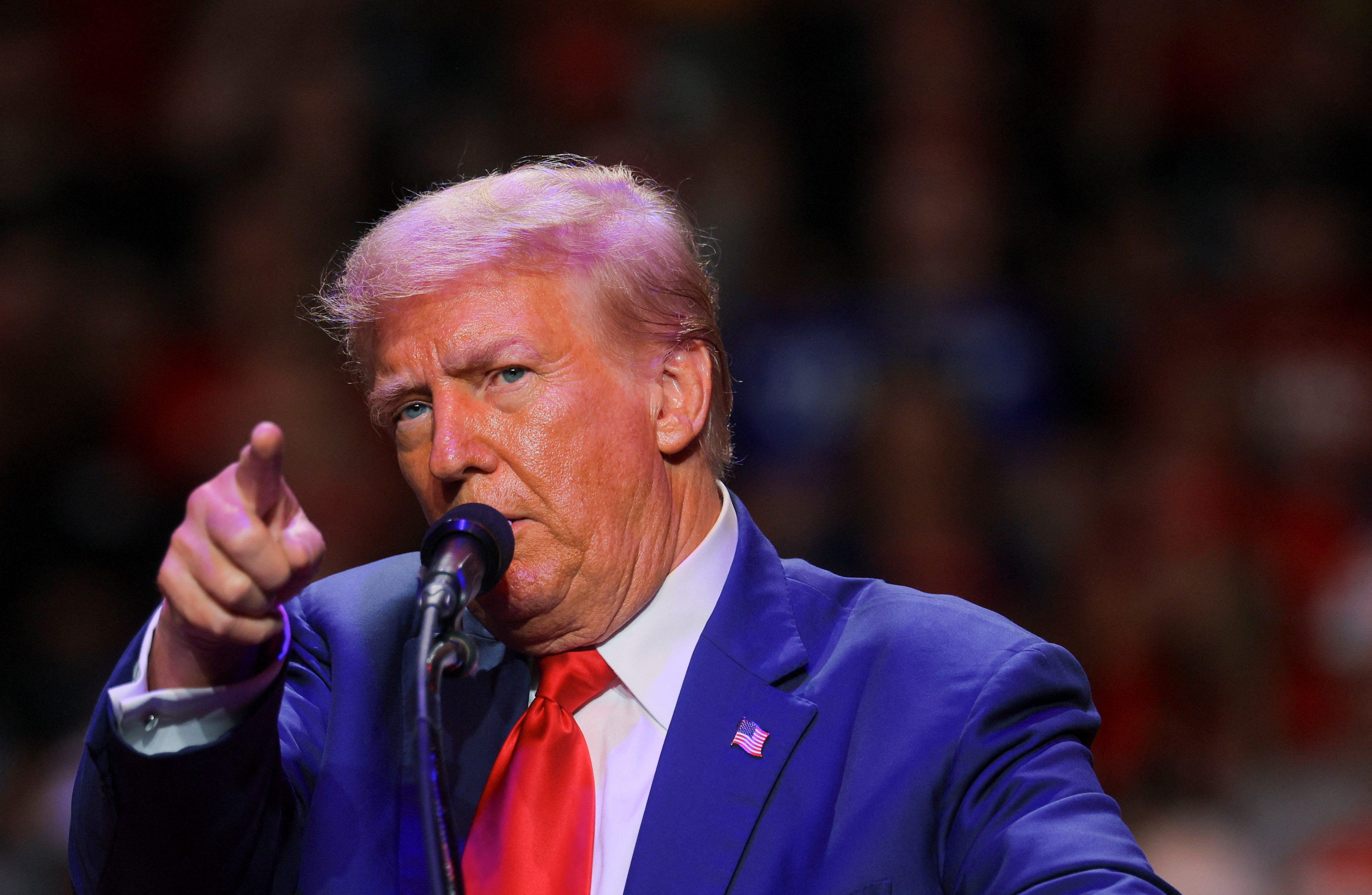 Republican presidential nominee and former U.S. President Trump holds a campaign rally in Indiana, Pennsylvania
