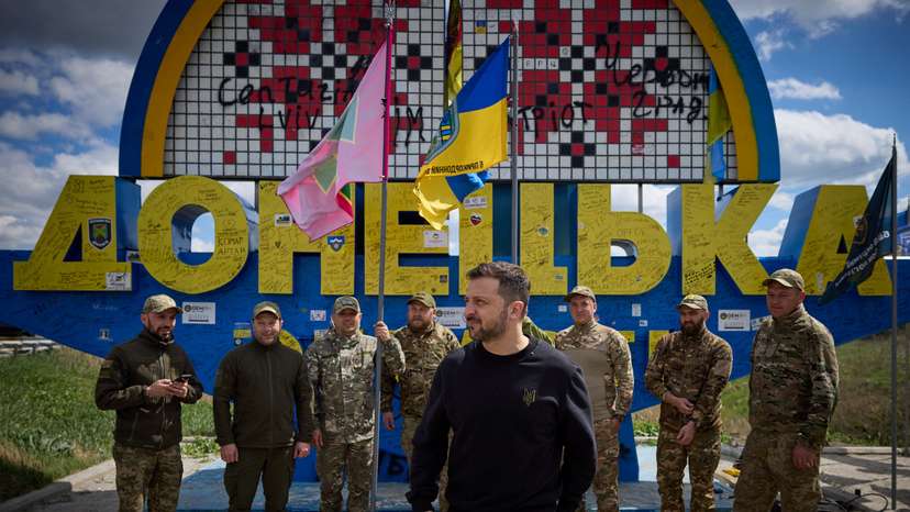 Ukraine's President Zelenskiy visits Donetsk region