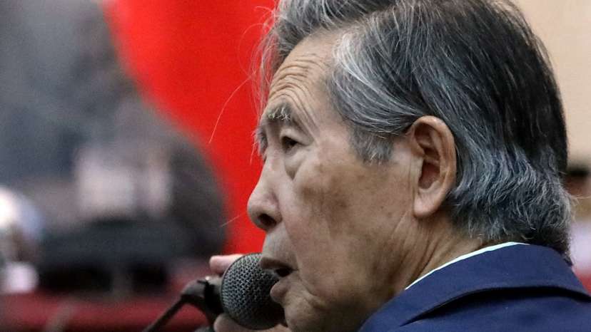 FILE PHOTO: Former President of Peru Alberto Fujimori attends a trial as a witness at the navy base in Callao