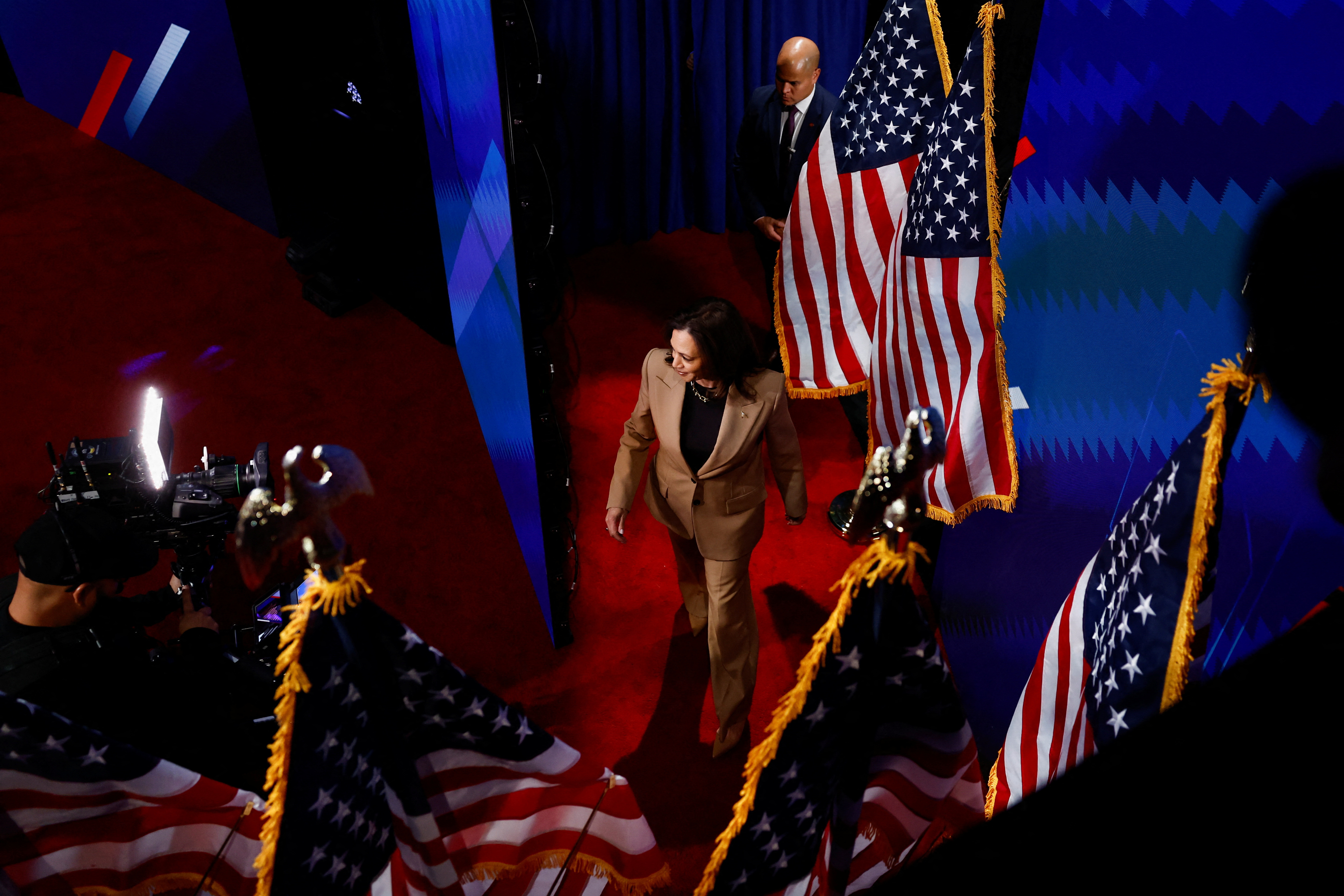 U.S. Vice President and Democratic presidential nominee Harris participates in a town hall presented by Spanish-language network Univision in Las Vegas