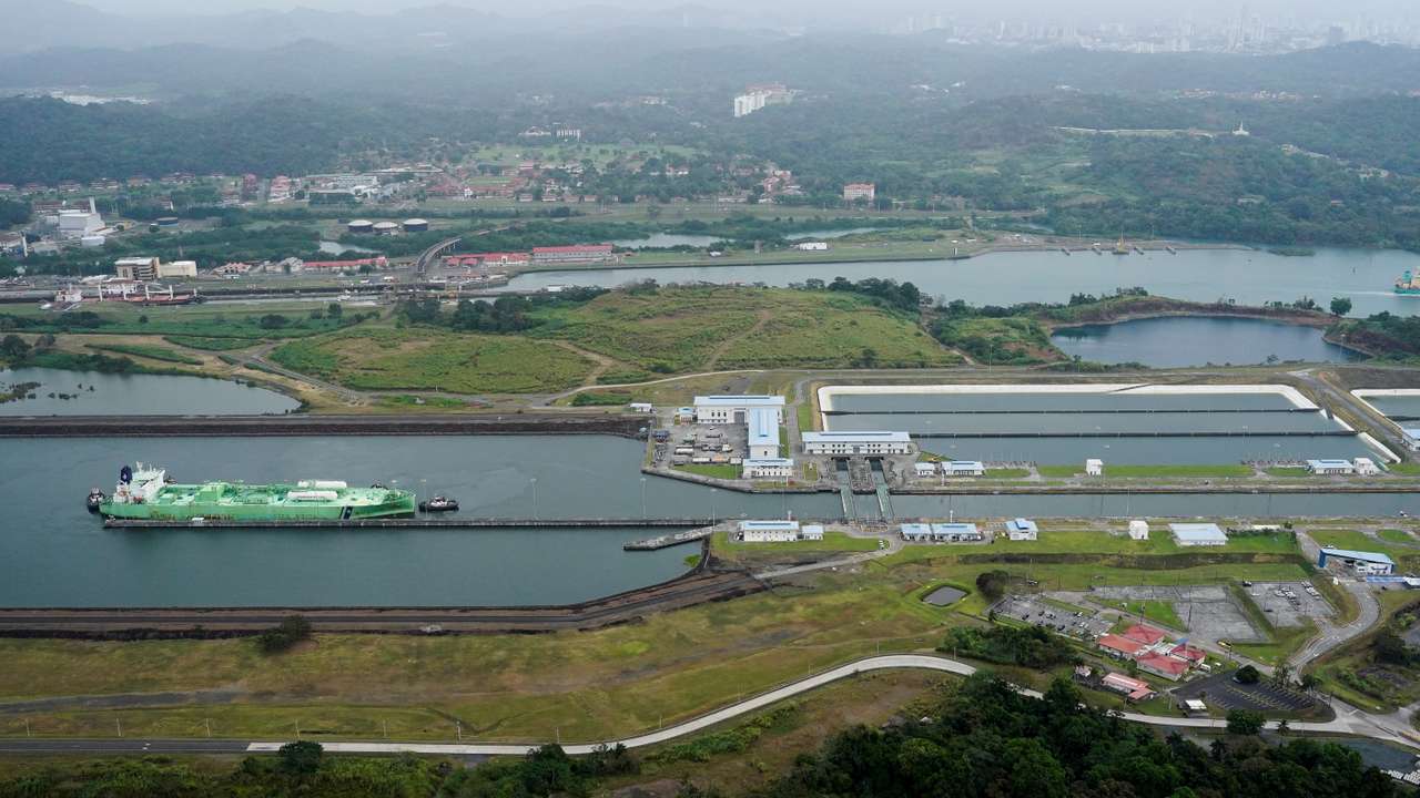 FILE PHOTO: Aerial view of the Panama Canal