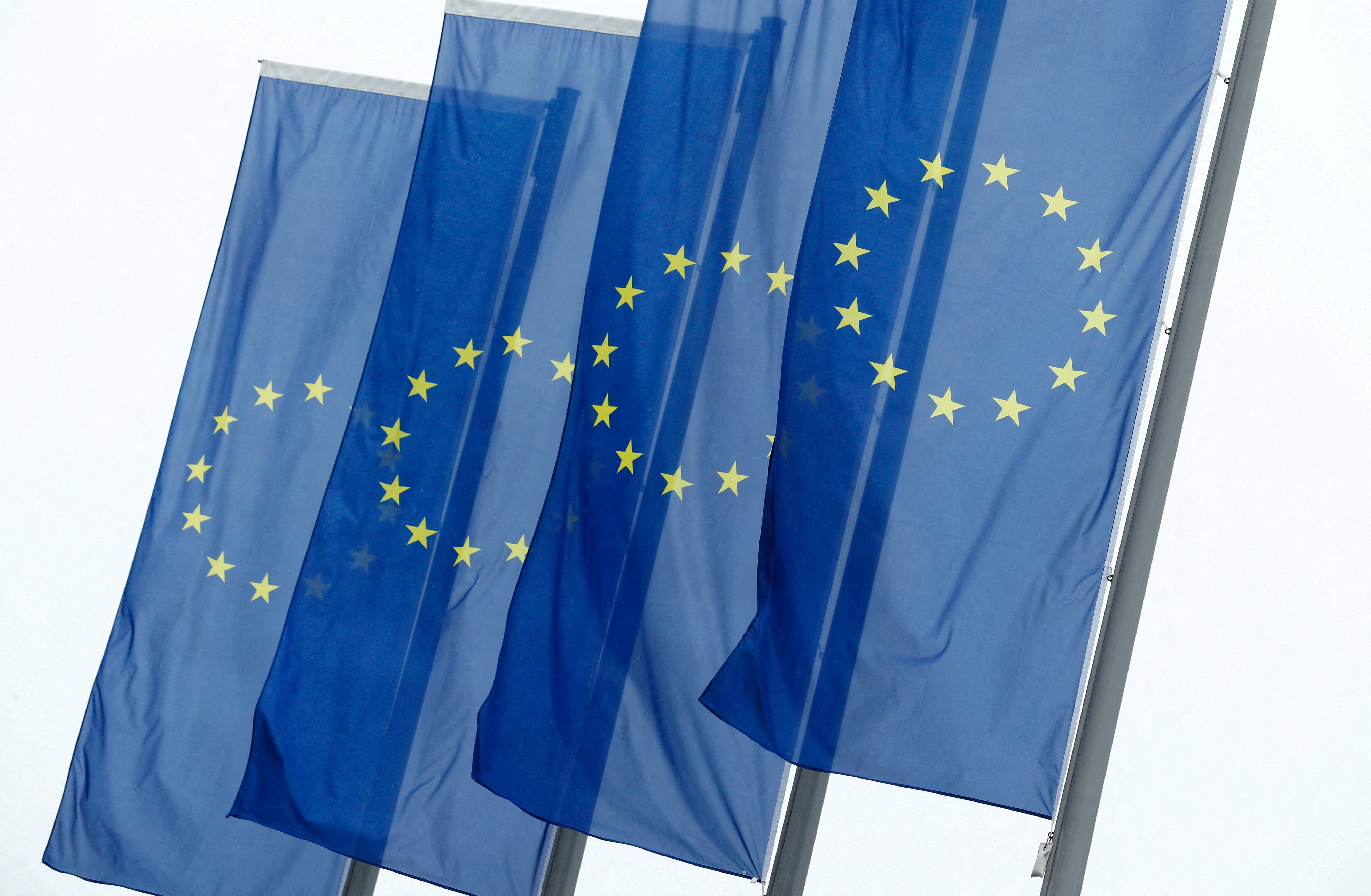 FILE PHOTO: FILE PHOTO: Flags fly at ECB headquarters in Frankfurt, Germany