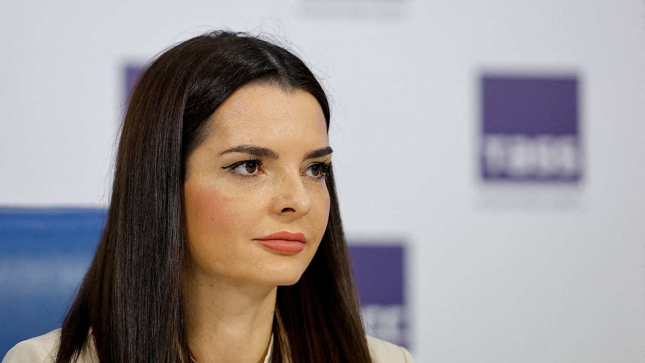 FILE PHOTO: Leader of Moldova's Gagauzia region gives a press conference in Moscow
