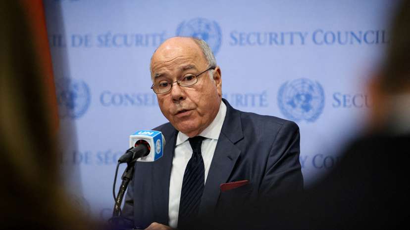 FILE PHOTO: Brazil's Foreign Minister Mauro Vieira speaks to members of the media at the United Nations Headquarters in New York