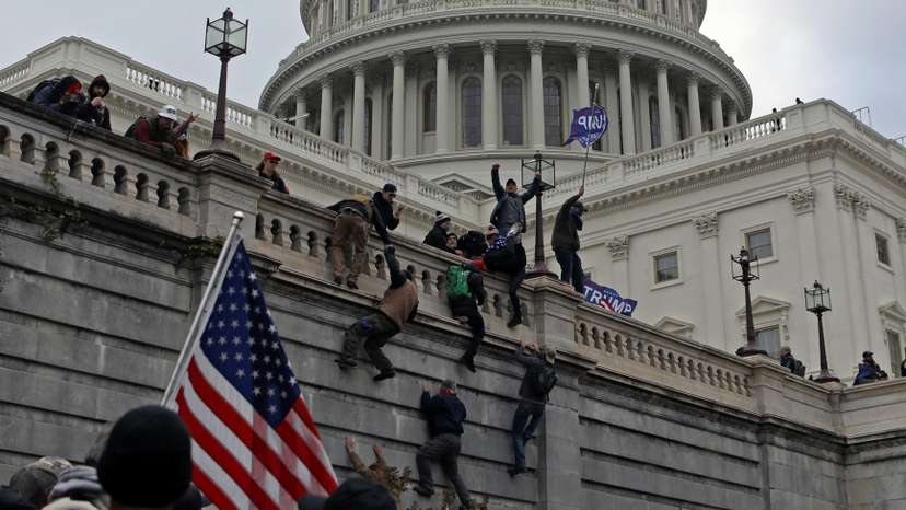 Supporters of U.S. President Donald Trump protest outside the Capitol in Washington