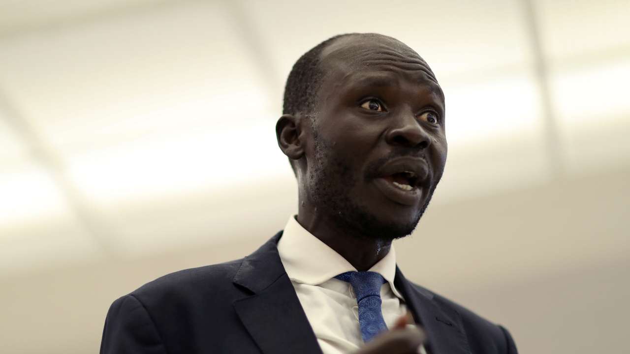 South Sudan's Peter Biar Ajak arrives in Dulles International Airport, US, after fleeing Kenya