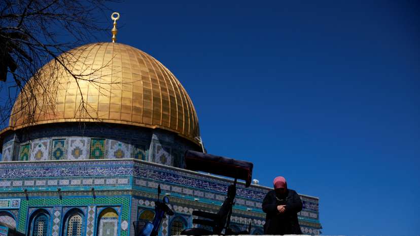 Al-Aqsa compound, amid the ongoing conflict between Israel and the Palestinian group Hamas, in Jerusalem's Old City