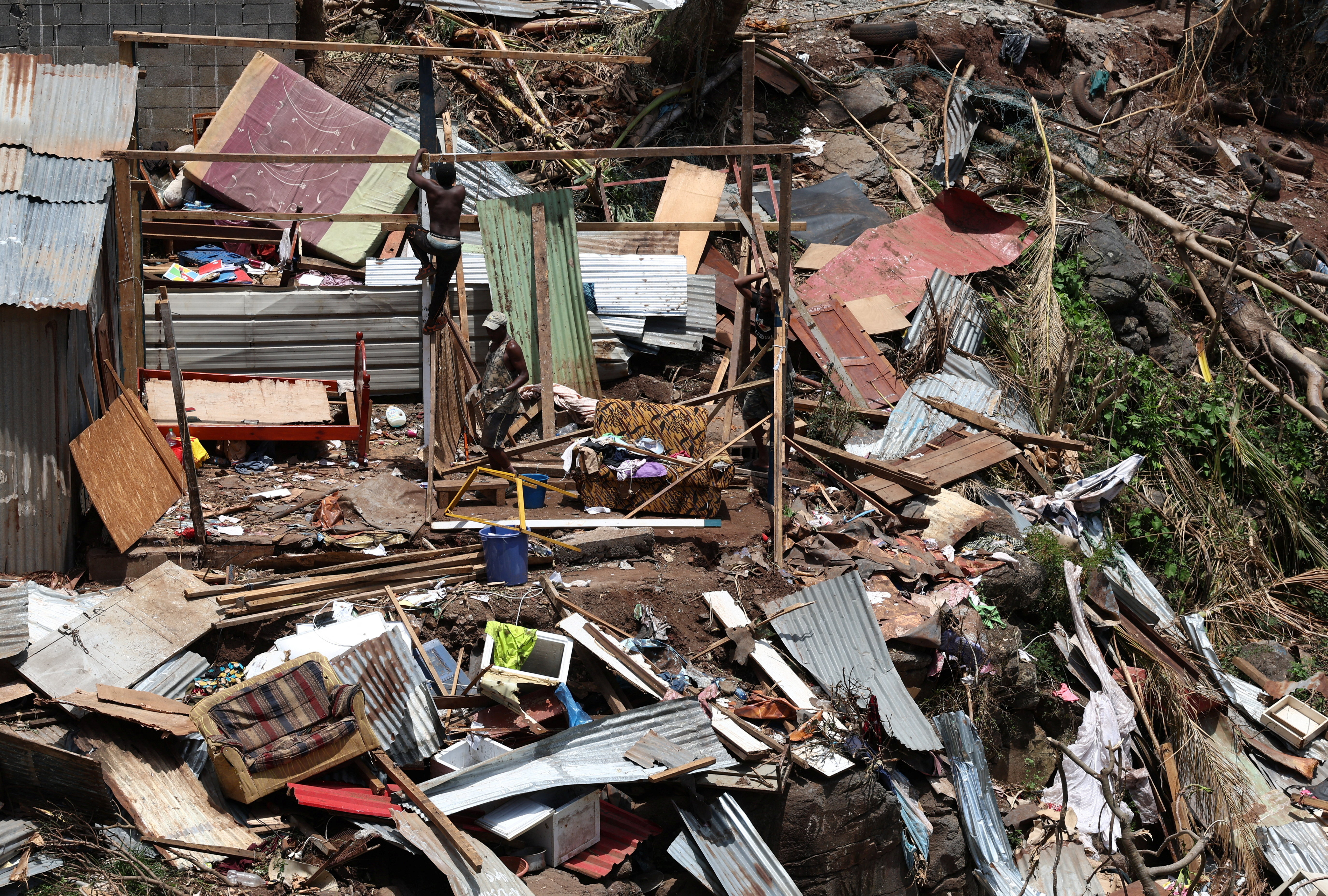 Aftermath of Cyclone Chido in Mayotte