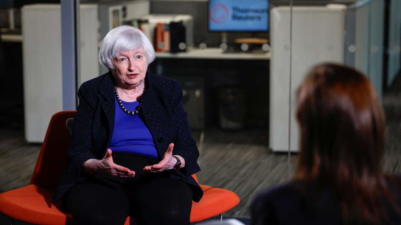 U.S. Treasury Secretary Janet Yellen attends an interview with Reuters in Washington