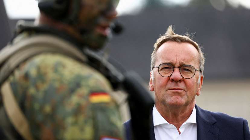 FILE PHOTO: German Defence Minister Boris Pistorius visits the airborne brigade of German army Bundeswehr in Saarlouis