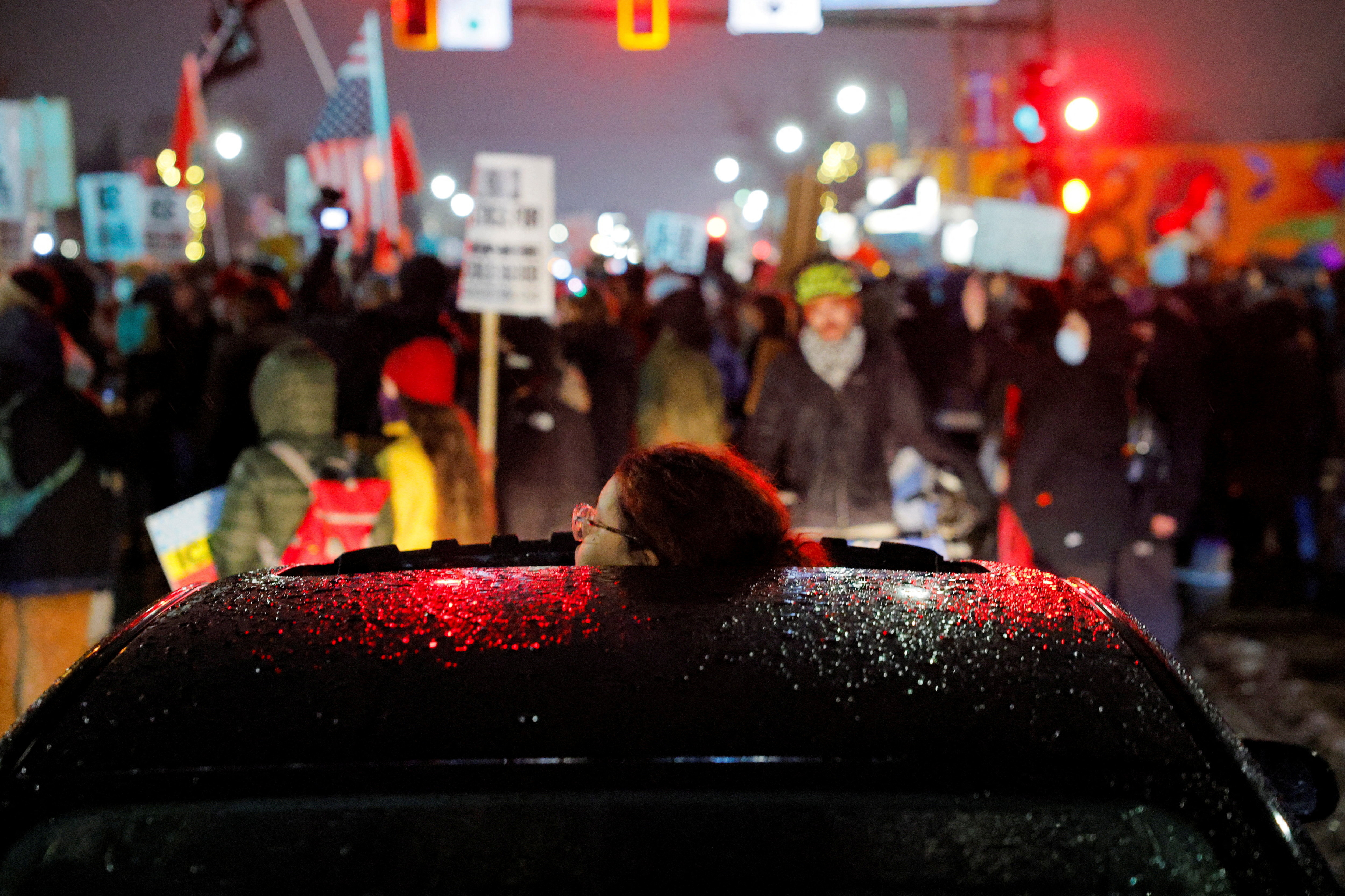 People protest against increased immigration enforcement, in Minneapolis