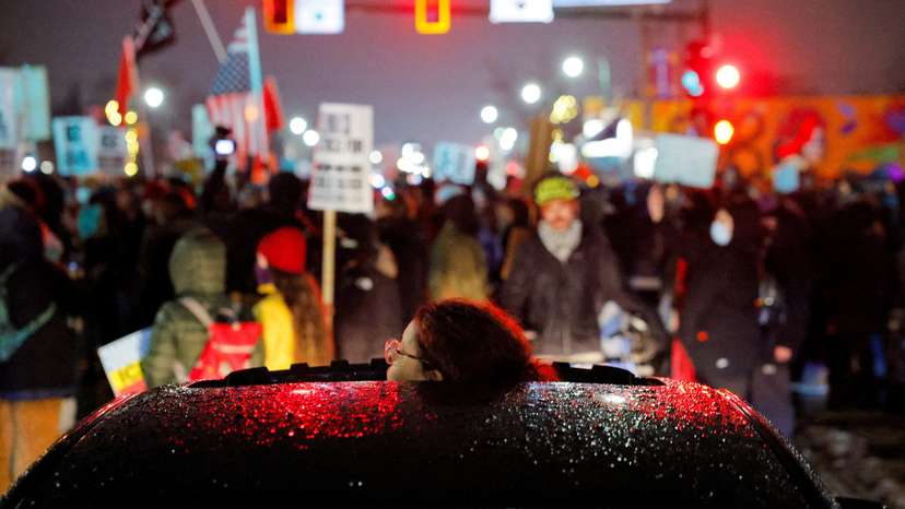 People protest against increased immigration enforcement, in Minneapolis