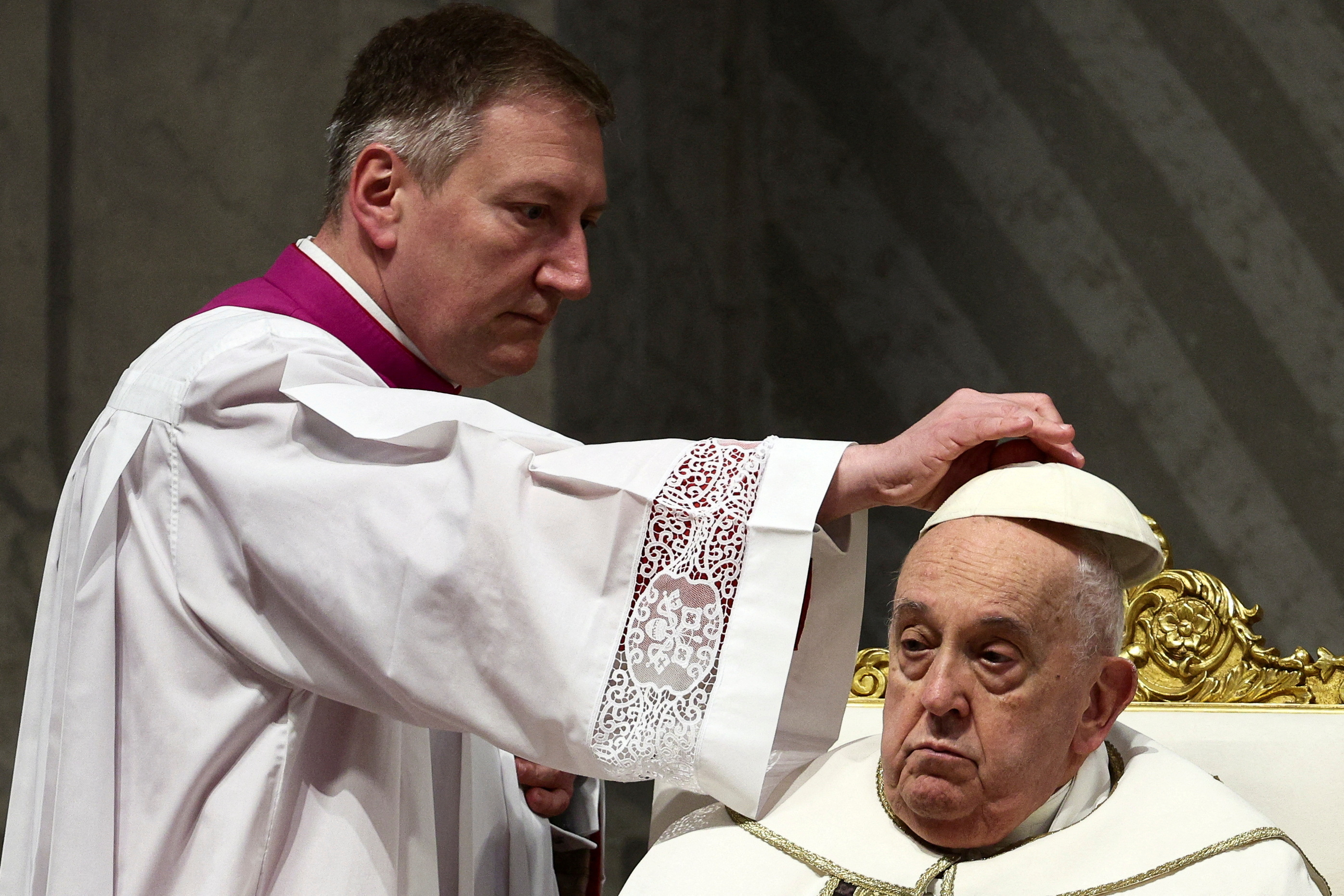 Pope Francis begins four days of Easter events with the Chrism Mass in St. Peter's Basilica at the Vatican