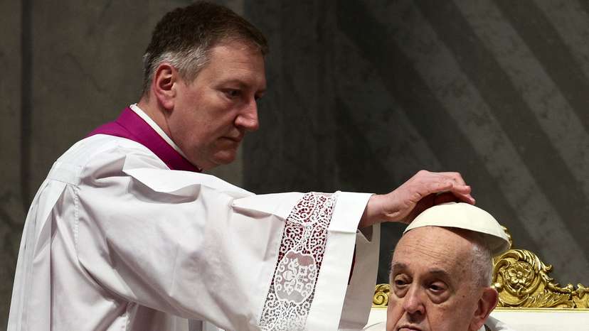 Pope Francis begins four days of Easter events with the Chrism Mass in St. Peter's Basilica at the Vatican