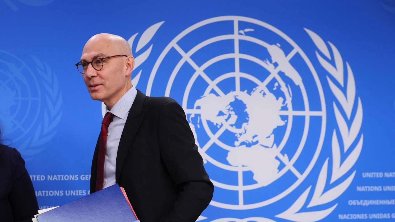 Volker Turk, United Nations High Commissioner for Human Rights, attends a news conference at the United Nations in Geneva