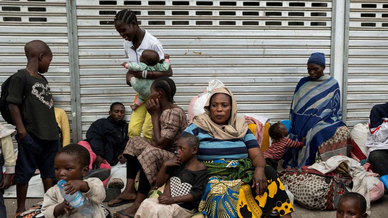 FILE PHOTO: Colleta Nzabonipa, 54, sits among other internally displaced people who fled from various camps following fighting between M23 rebels and the Armed Forces of the Democratic Republic of the Congo (FARDC), in Goma