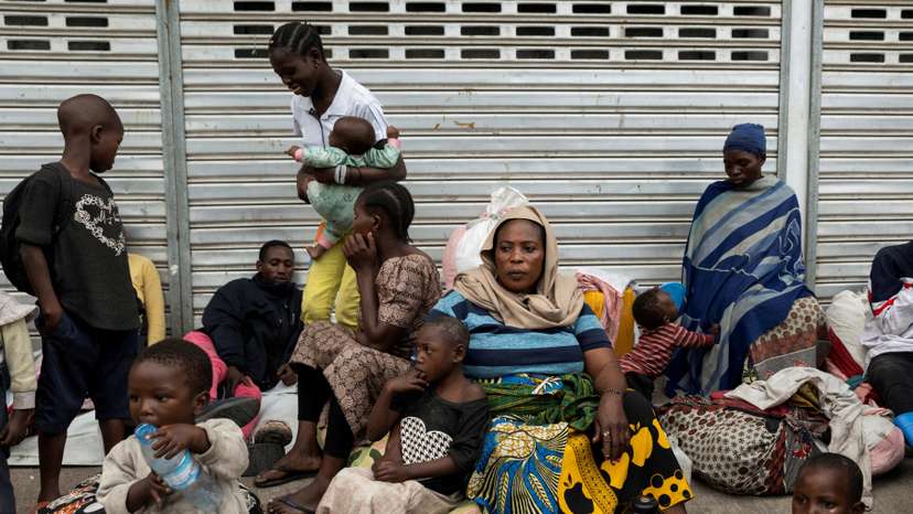 FILE PHOTO: Colleta Nzabonipa, 54, sits among other internally displaced people who fled from various camps following fighting between M23 rebels and the Armed Forces of the Democratic Republic of the Congo (FARDC), in Goma