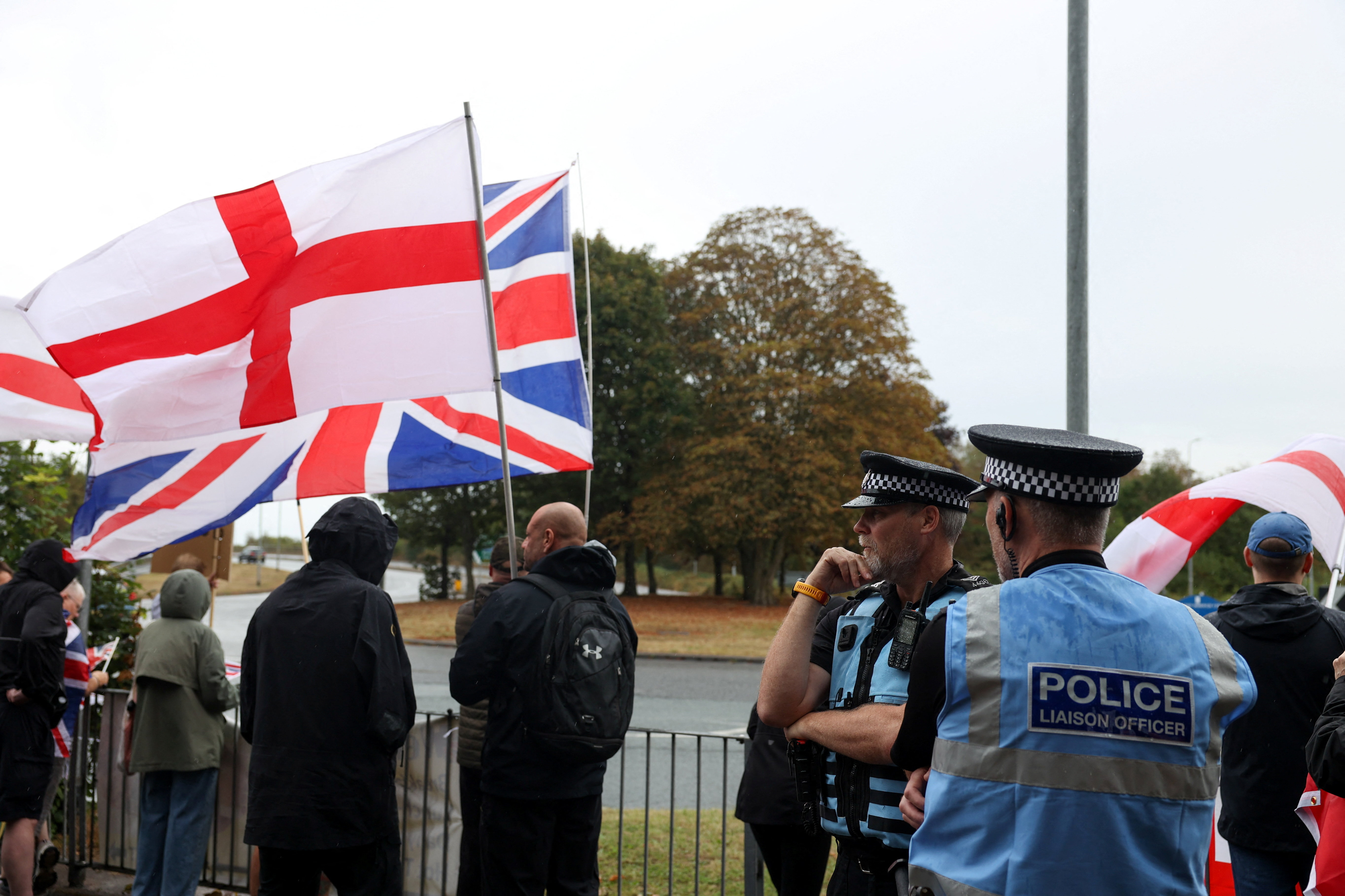 Protest over asylum seekers being housed in the  IHG Holiday Inn, in Warrington