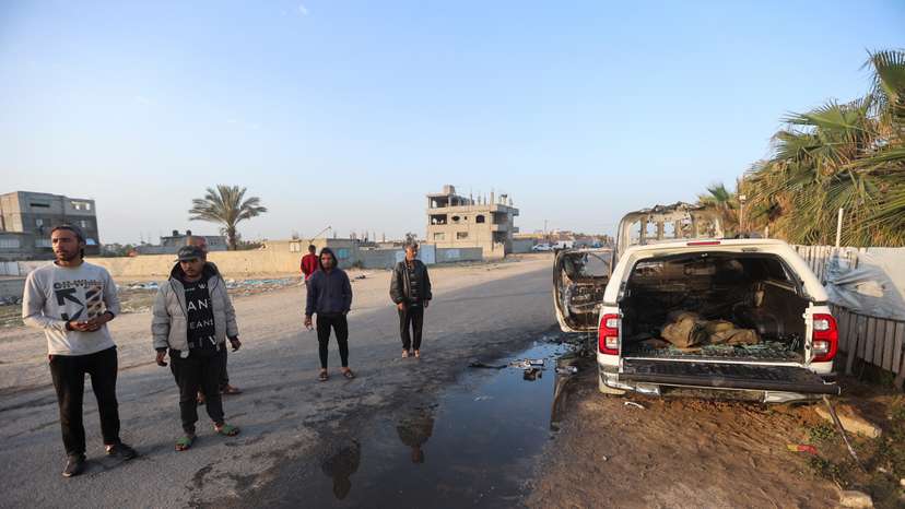 Site of a strike on WCK vehicle in central Gaza Strip