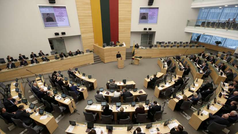 FILE PHOTO: A general view of the session hall of the Lithuania's Parliament in Vilnius