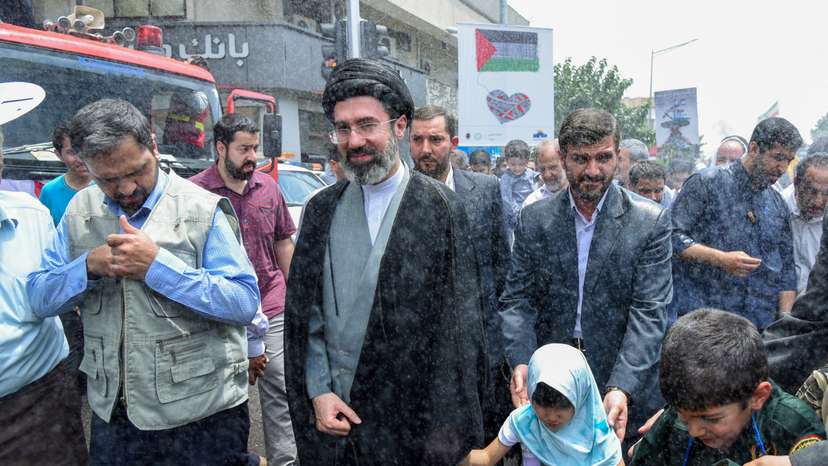 FILE PHOTO: Iran’s new supreme leader, Mojtaba Khamenei, the second son of late Iran's Supreme Leader Ayatollah Ali Khamenei, attends a rally in Tehran