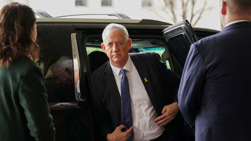 Gantz arrives to meet with Blinken at the State Department in Washington