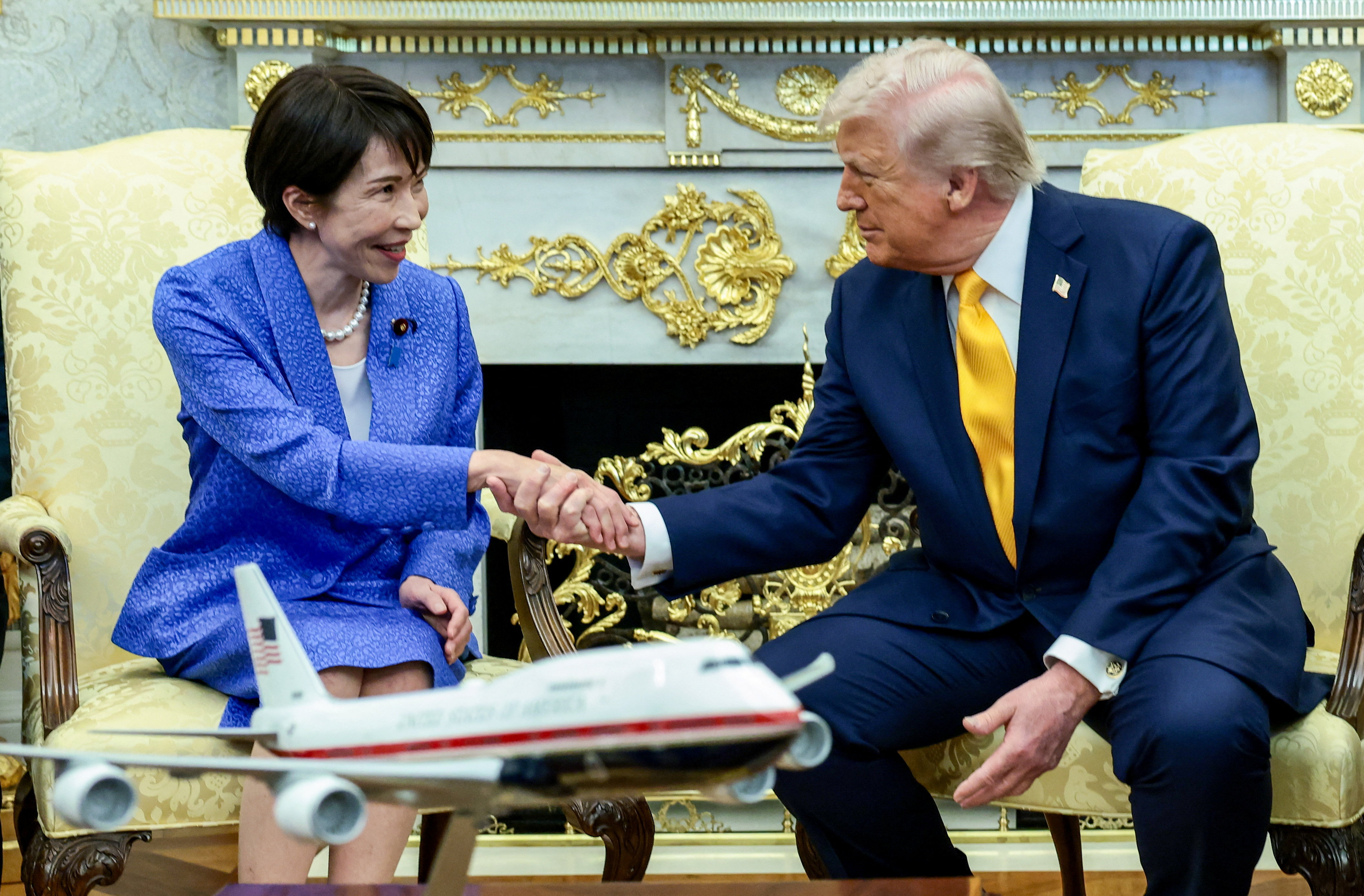 U.S. President Trump meets with Japanese PM Takaichi at the White House