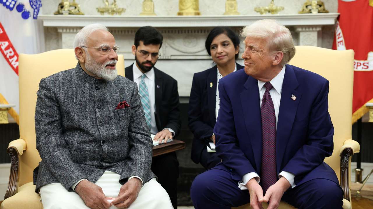 Indian Prime Minister Narendra Modi meets with U.S. President Donald Trump at the White House