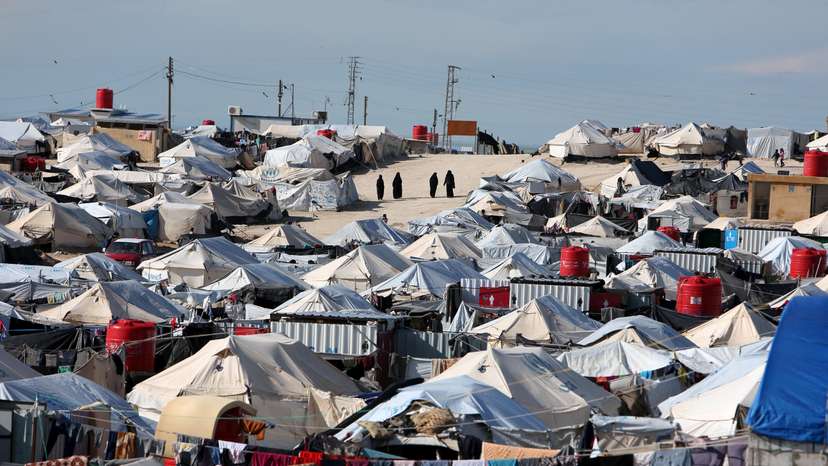 A general view of al-Hol displacement camp in Hasaka governorate