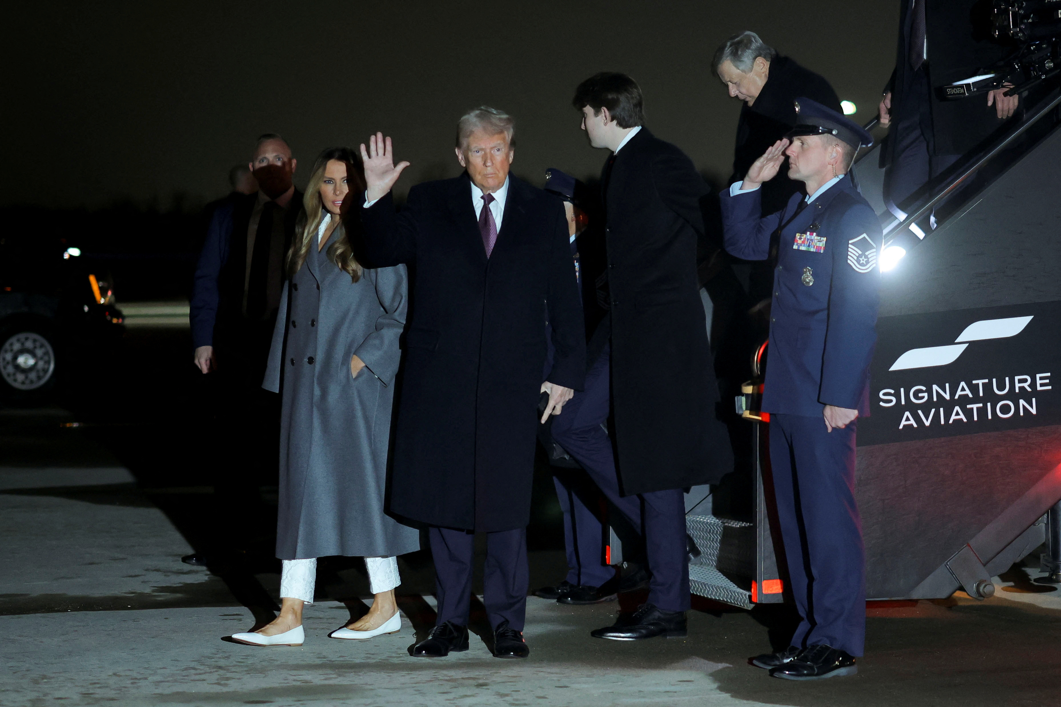 U.S. President-elect Donald Trump arrives at Washington Dulles International Airport in Dulles