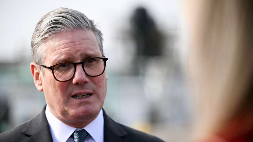 Britain's Prime Minister Keir Starmer visits BAE system factory in Barrow