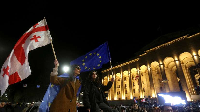 FILE PHOTO: Georgia's opposition groups protest against election result