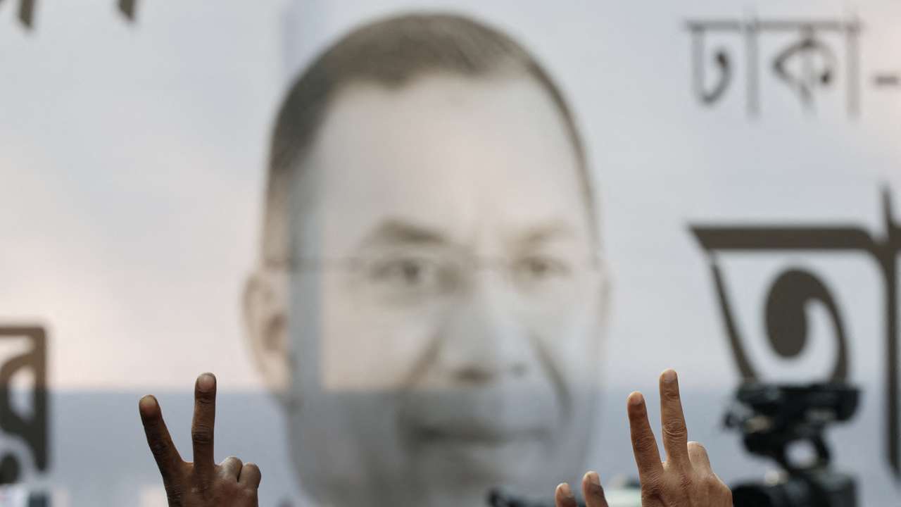 Tarique Rahman, chairman of Bangladesh Nationalist Party, moves on a car to go to the mosque to attend Friday prayer, following the unofficial victory on 13th general election, in Dhaka