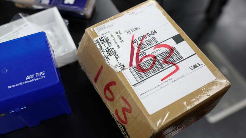 FILE PHOTO: Packaged chemicals that Reuters purchased from Chinese sellers, that can be used to make fentanyl, are seen at the Center for Forensic Science Research and Education in Horsham, Pennsylvania